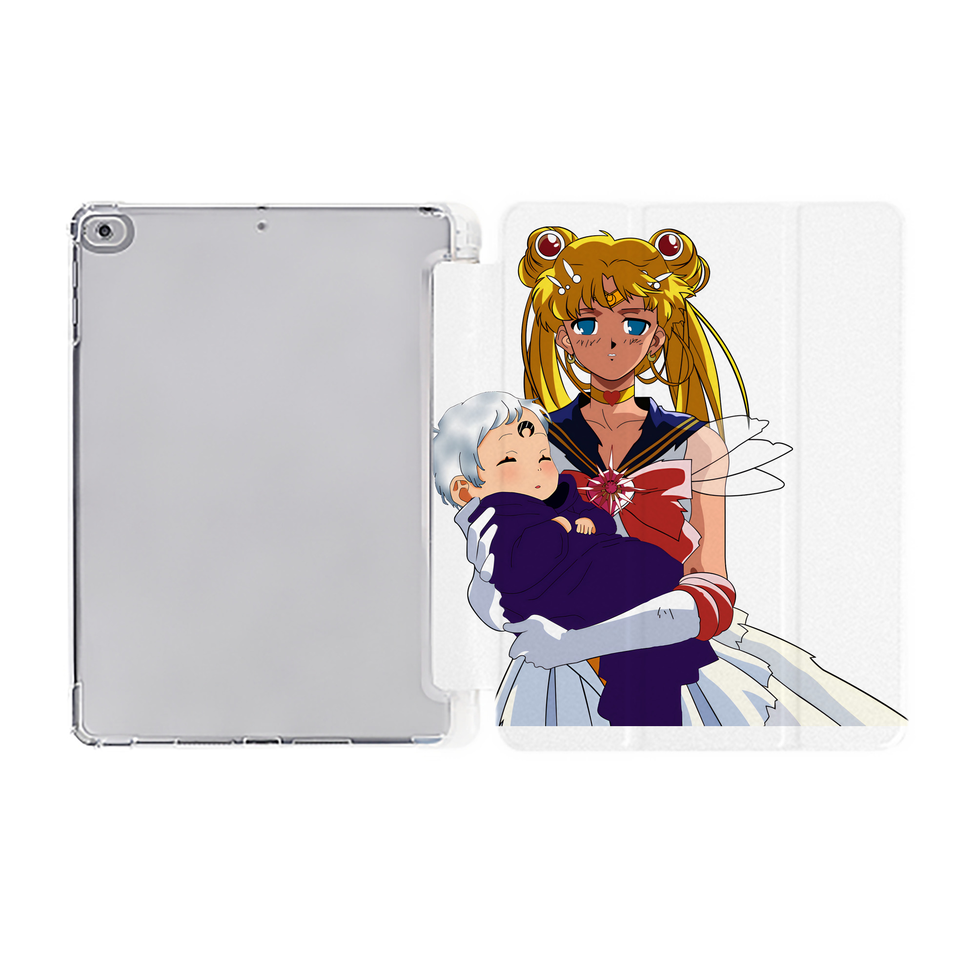 （画像用） 美少女戦士セーラームーン 月野 うさぎ つきの うさぎ Sailor Moon Tsukino Usagi IPad ケース ペン収納付き 三つ折りスタンド PUレザー×シリコン 対応機種9.5/10.5/10.9インチ